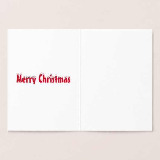 Vrolijk kerstfeest - rode sneeuw wit zilver of gou folie kaarten (Binnen)