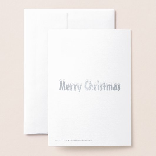 Vrolijk kerstfeest - rode sneeuw wit zilver of gou folie kaarten (Met envelop)