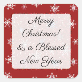 Vrolijk kerstfeest rode sneeuwvlok Stickers