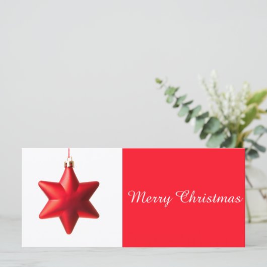 Vrolijk kerstfeest Rode ster met sms (Staand voorkant)