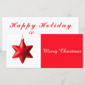 Vrolijk kerstfeest Rode ster met sms (Voorkant / Achterkant)