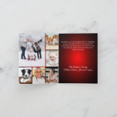 Vrolijk Kerstfeest rode strik fotokaart jaar in re Feestdagen Kaart (Binnen)