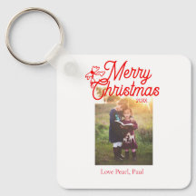 Vrolijk Kerstfeest rode strik kinder foto modern e