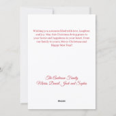 Vrolijk Kerstfeest rode strik retro foto kaart (Achterkant)