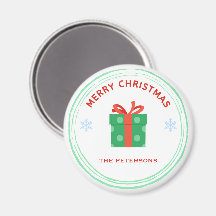 Vrolijk Kerstfeest rode tekst geschenkdoos op wit
