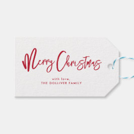 vrolijk kerstfeest | rode typografie cadeaulabel