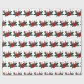 vrolijk kerstfeest | rode typografie cadeaupapier (Vlak)