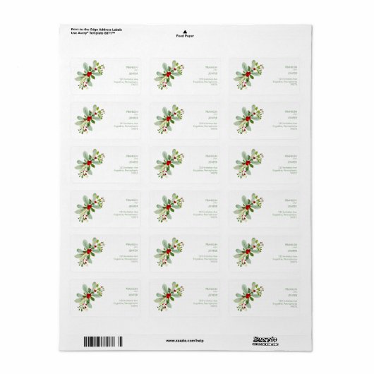 vrolijk kerstfeest | rode typografie etiket (Full Sheet)