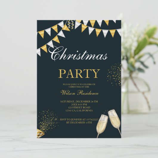 vrolijk kerstfeest | rode typografie kaart (Staand voorkant)