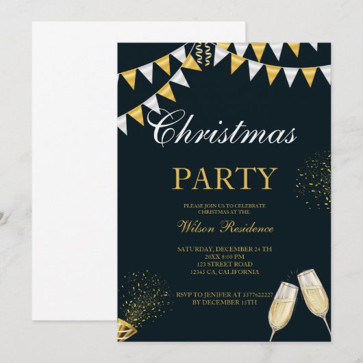 vrolijk kerstfeest | rode typografie kaart (Voorkant / Achterkant)