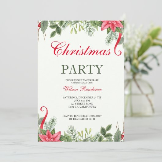 vrolijk kerstfeest | rode typografie kaart (Staand voorkant)