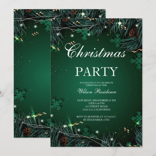 vrolijk kerstfeest | rode typografie kaart (Voorkant / Achterkant)