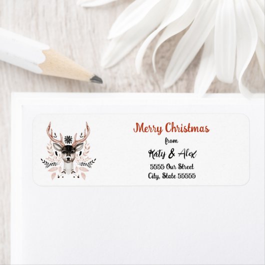 Vrolijk Kerstfeest Rode Typografie Modern Stijlvol Etiket (Insitu)