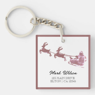 vrolijk kerstfeest   rode typografie sleutelhanger
