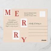 Vrolijk kerstfeest  Rode vrachtwagen — Stempel Folie Feestdagen Briefkaart (Achterkant)