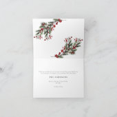 Vrolijk kerstfeest Rode winter Botanische foto Ho Feestdagen Kaart (Binnen)