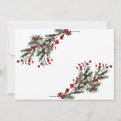 Vrolijk kerstfeest Rode winter Botanische foto Ho Feestdagenkaart (Achterkant)