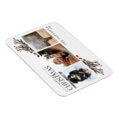 Vrolijk kerstfeest Rode winter Botanische foto Ho Magneet (Rechterzijde)