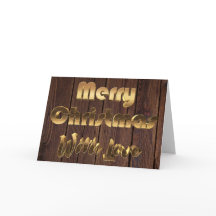 Vrolijk kerstfeest Roestend bruin Wooden Fence Gol