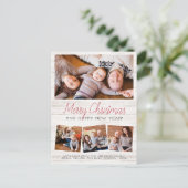 Vrolijk kerstfeest Roesthout 4 Foto's Collage Briefkaart (Staand voorkant)