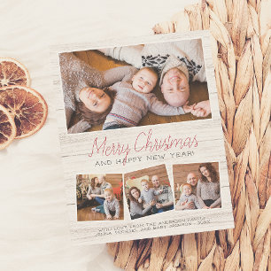 Vrolijk kerstfeest Roesthout 4 Foto's Collage Briefkaart
