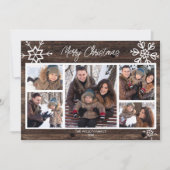 Vrolijk kerstfeest Roestische foto's Collage famil Feestdagenkaart (Voorkant)