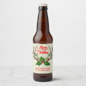 Vrolijk kerstfeest Roeustige Antlers Bier Etiket (Voorkant)