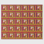 Vrolijk kerstfeest rond cadeaupapier (Vlak)