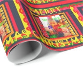 Vrolijk kerstfeest rond cadeaupapier (Rol Hoek)