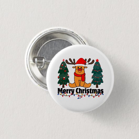 Vrolijk kerstfeest ronde button 3,2 cm (Voorkant /achterkant)