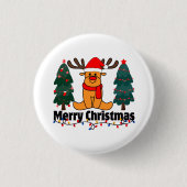 Vrolijk kerstfeest ronde button 3,2 cm (Voorkant)