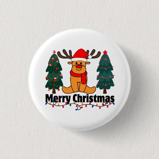 Vrolijk kerstfeest ronde button 3,2 cm (Voorkant)