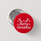 Vrolijk kerstfeest ronde button 3,2 cm (Voorkant /achterkant)