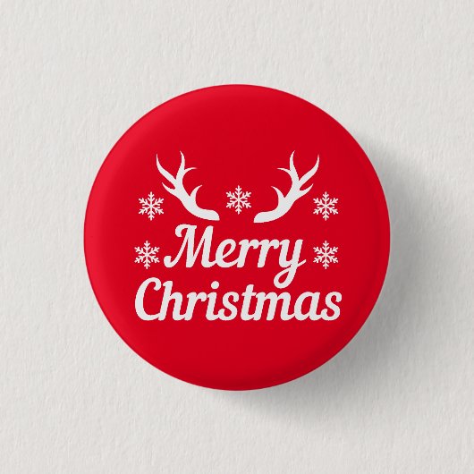 Vrolijk kerstfeest ronde button 3,2 cm (Voorkant)