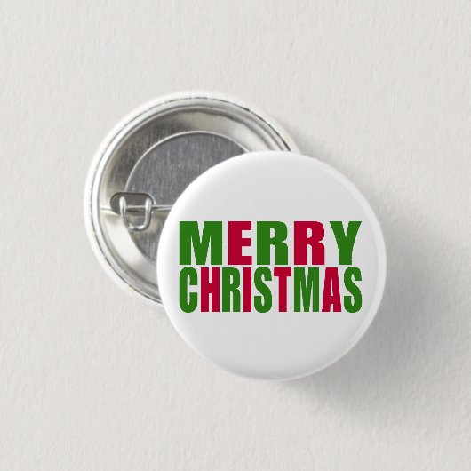 Vrolijk kerstfeest ronde button 3,2 cm (Voorkant /achterkant)