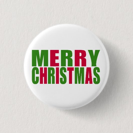 Vrolijk kerstfeest ronde button 3,2 cm (Voorkant)
