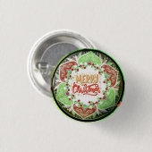 Vrolijk kerstfeest ronde button 3,2 cm (Voorkant /achterkant)