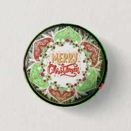 Vrolijk kerstfeest ronde button 3,2 cm