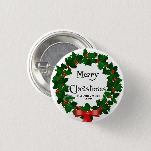Vrolijk kerstfeest ronde button 3,2 cm (Voorkant /achterkant)