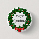 Vrolijk kerstfeest ronde button 3,2 cm (Voorkant)