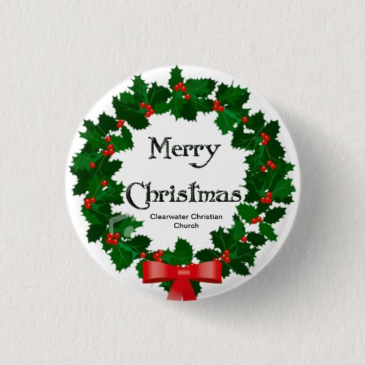 Vrolijk kerstfeest ronde button 3,2 cm (Voorkant)