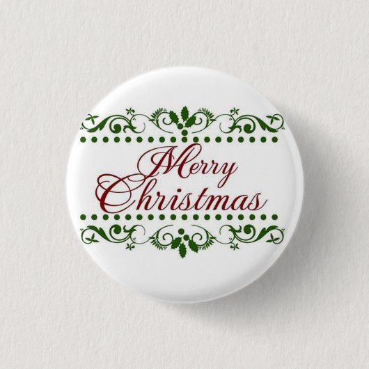 Vrolijk kerstfeest ronde button 3,2 cm (Voorkant)