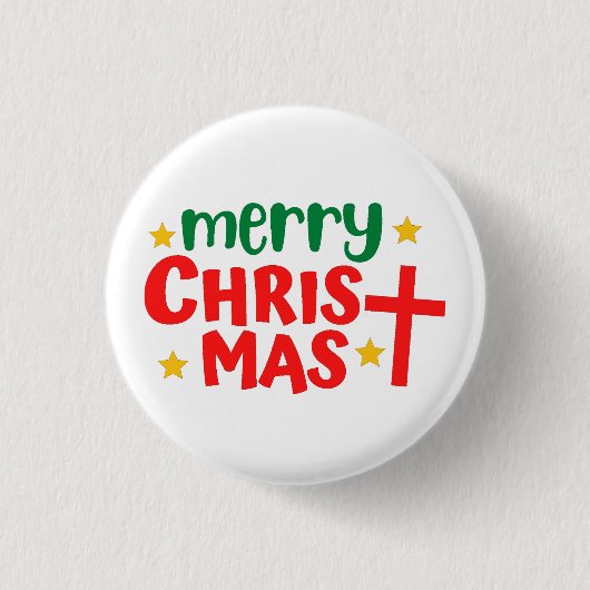 Vrolijk kerstfeest ronde button 3,2 cm (Voorkant)