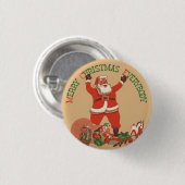 Vrolijk kerstfeest ronde button 3,2 cm (Voorkant /achterkant)
