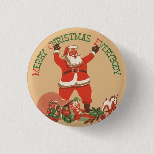 Vrolijk kerstfeest ronde button 3,2 cm (Voorkant)
