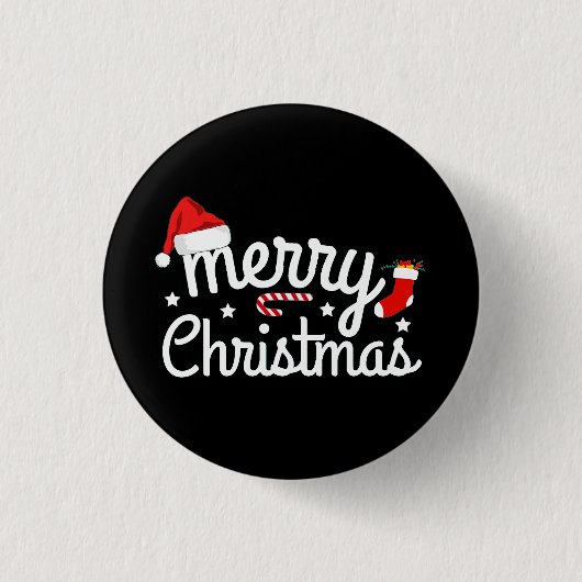 Vrolijk kerstfeest ronde button 3,2 cm (Voorkant)