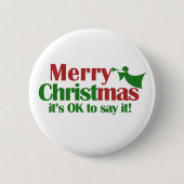 vrolijk kerstfeest ronde button 5,7 cm (Voorkant)