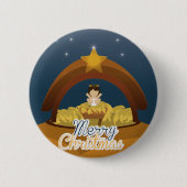 Vrolijk kerstfeest ronde button 5,7 cm (Voorkant)