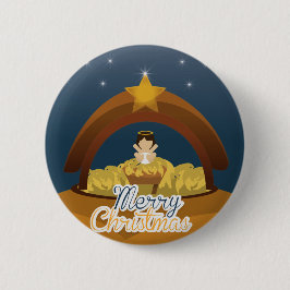 Vrolijk kerstfeest ronde button 5,7 cm