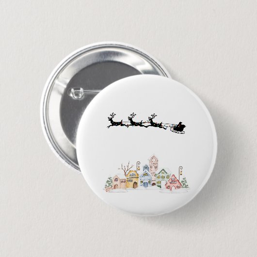 Vrolijk kerstfeest ronde button 5,7 cm (Voorkant /achterkant)